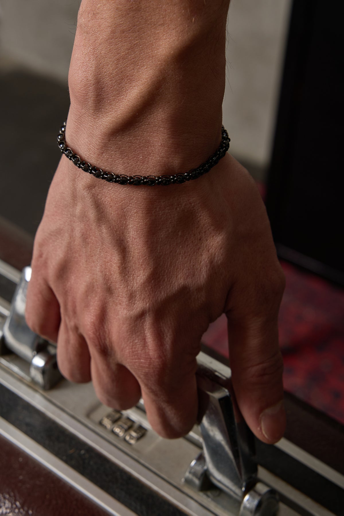 925 Sterling Silver Old Money Oxidized Italian Crushed Bracelet