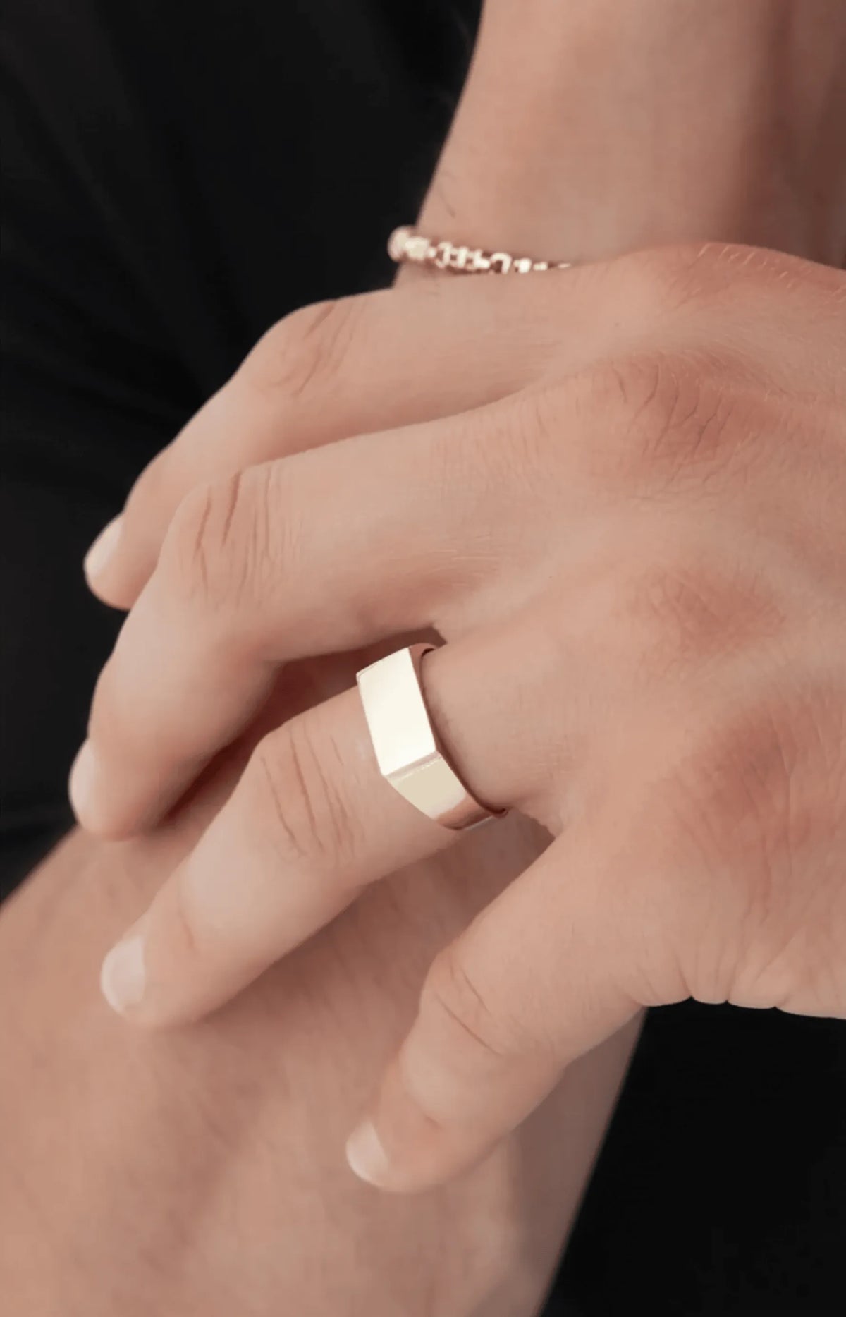 14 K Gold Kaplama 925 Ayar Gümüş Ayarlanabilir Küt El Yapımı Yüzük