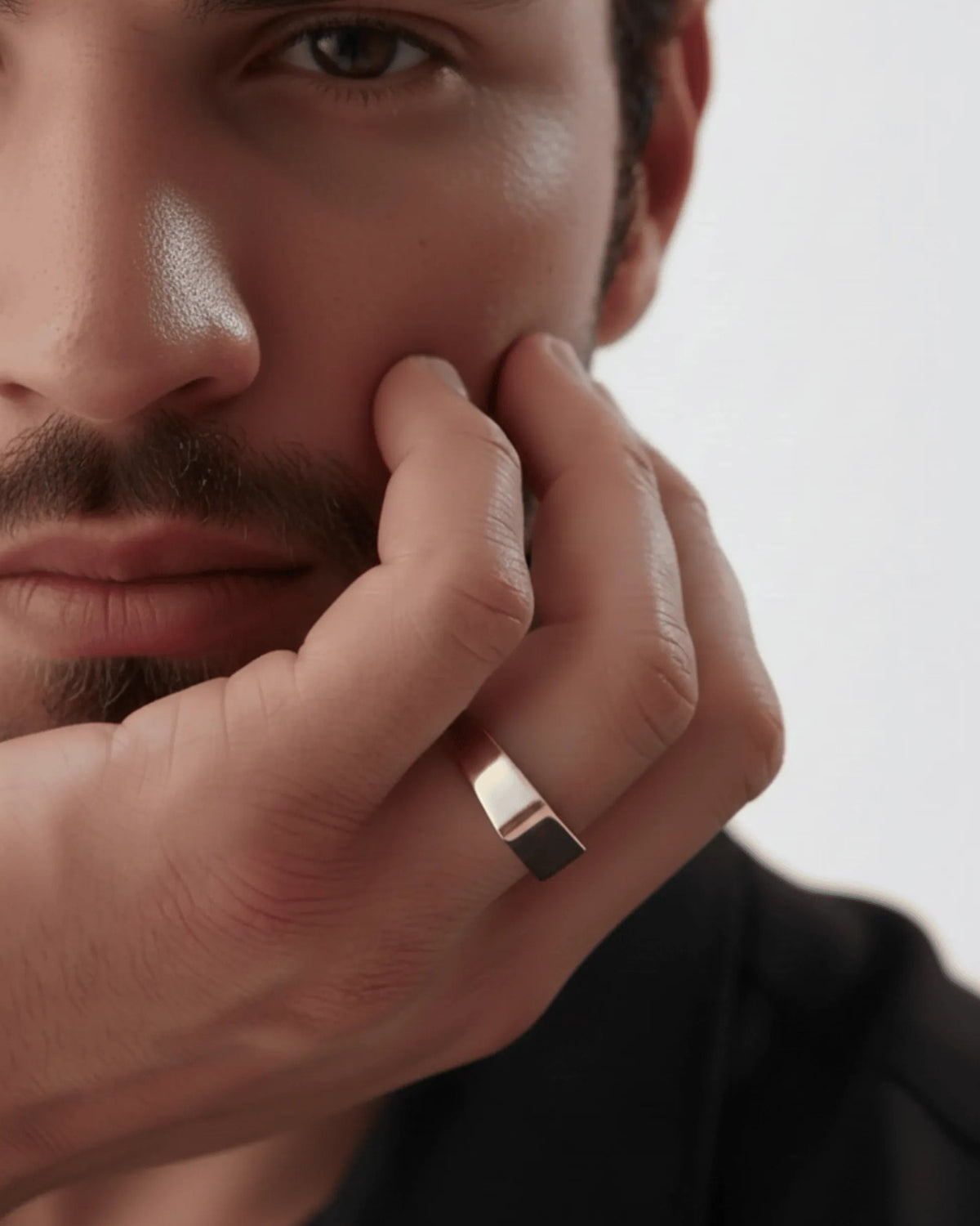 14 K Gold Kaplama 925 Ayar Gümüş Ayarlanabilir Küt El Yapımı Yüzük