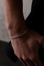 14 K White Gold Kaplama 925 Ayar Gümüş Tenis Su Yolu 2 Mm Bileklik