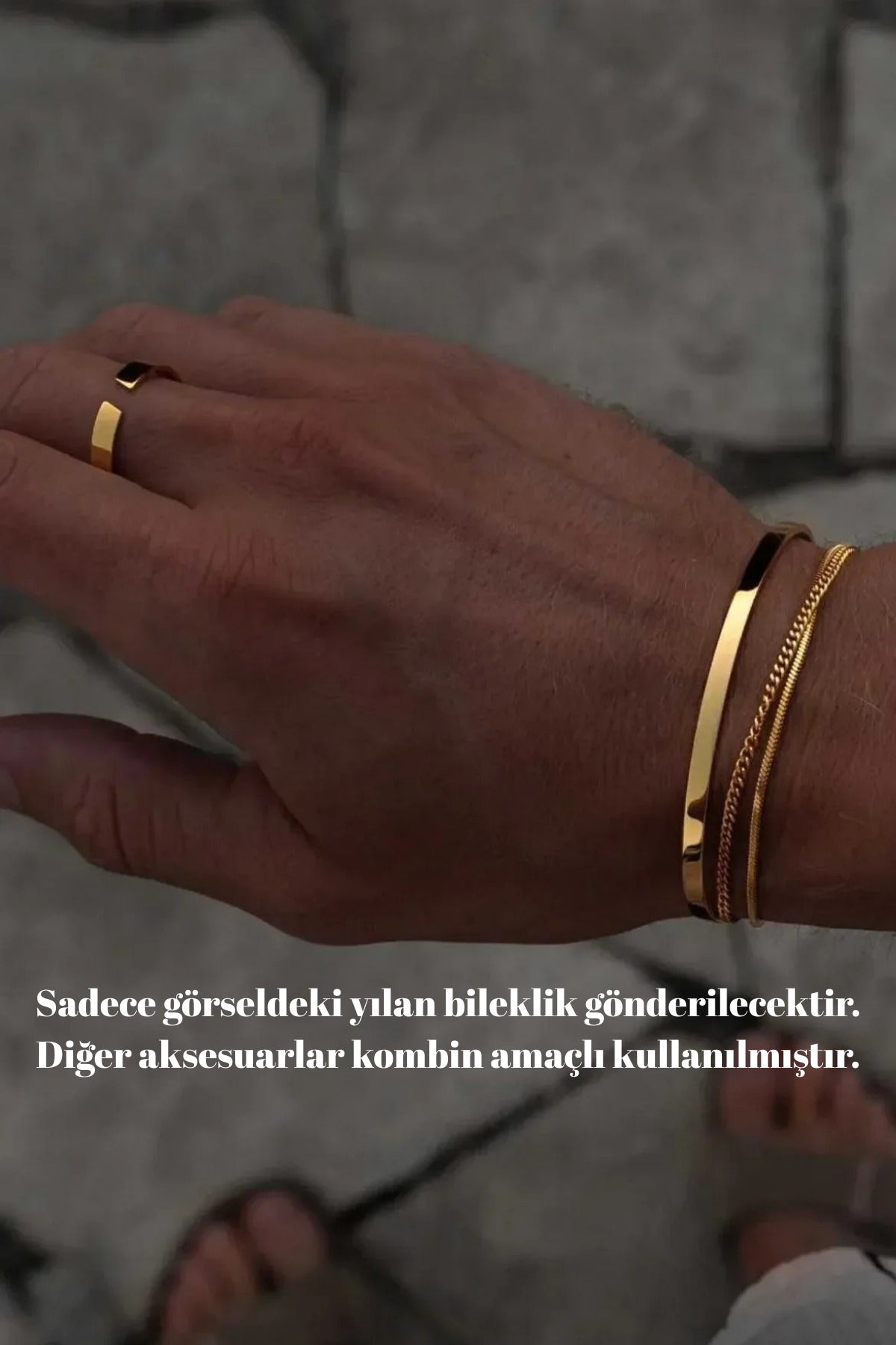 14 K Gold Kaplama 925 Ayar Gümüş Old Money Yılan Bileklik