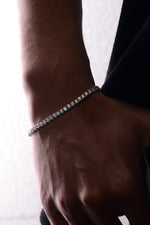14 K White Gold Kaplama 925 Ayar Gümüş İri Tenis Su Yolu Bileklik