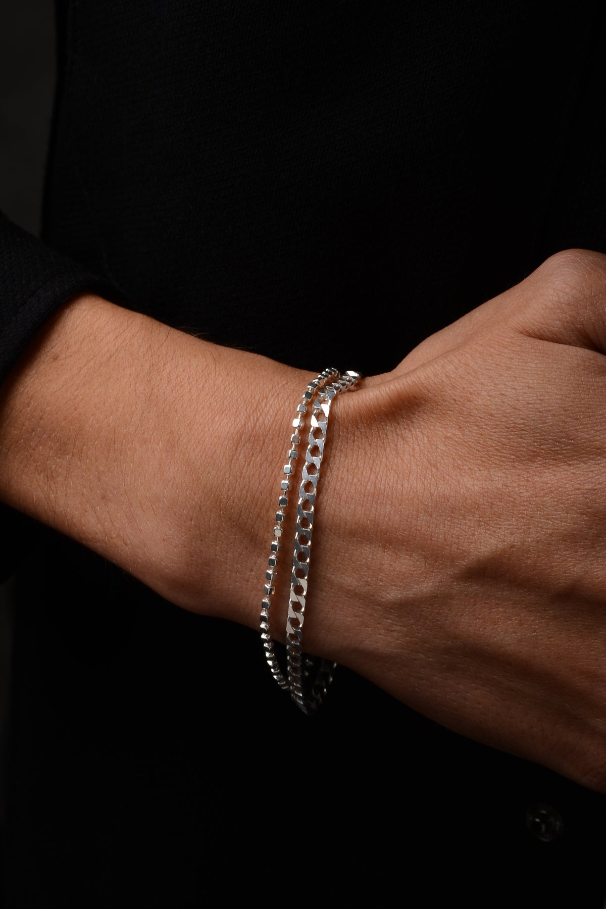 925 Sterling Silver Old Money Italian Cube Bracelet