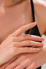 14K White Gold Plated 925 Sterling Silver Floral Spinner Ring