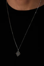 925 Sterling Silver Cube Petroglyph Necklace