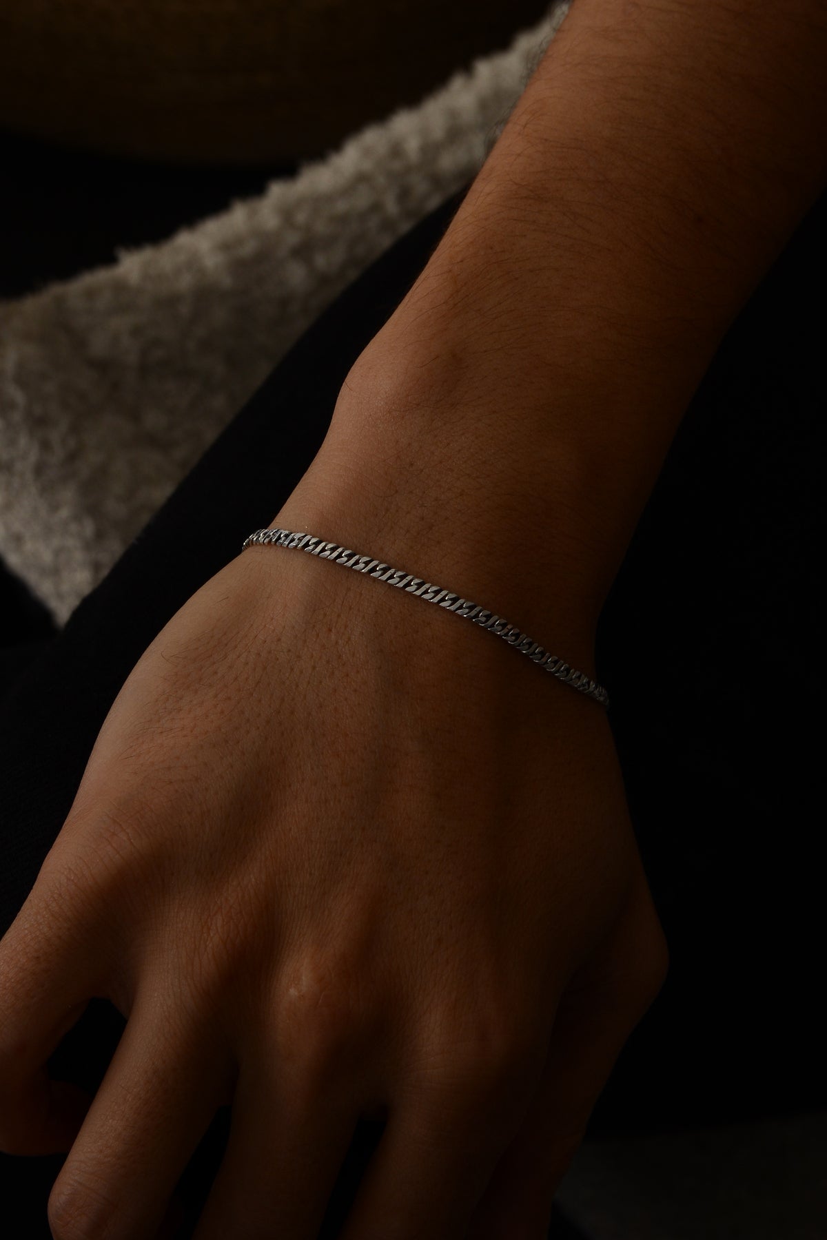 925 Sterling Silver Old Money Oxidized Solid Knit Bracelet