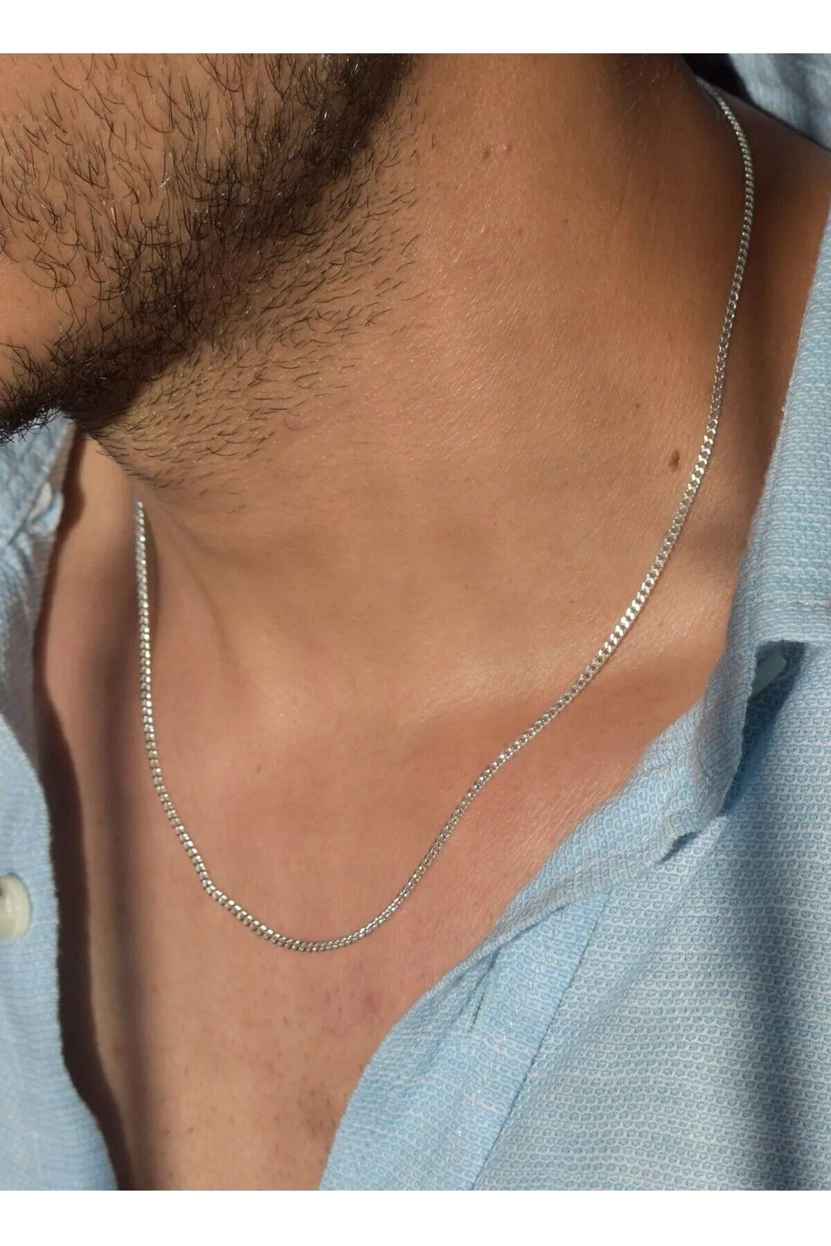 925 Sterling Silver Old Money Slim Gourmet Chain