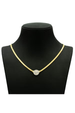 14 K Gold Kaplama 925 Ayar Gümüş Balık Sırtı Baget Kolye