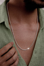 925 Sterling Silver Old Money Pen Burma Rope Necklace