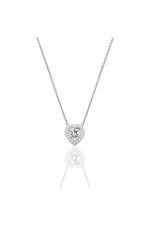 14 K White Gold Kaplama 925 Ayar Gümüş Kalp Kolye
