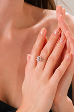 14K White Gold Plated 925 Sterling Silver Floral Spinner Ring