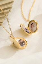14K Gold Plated 925 Sterling Silver Personalized Initial Locket Necklace
