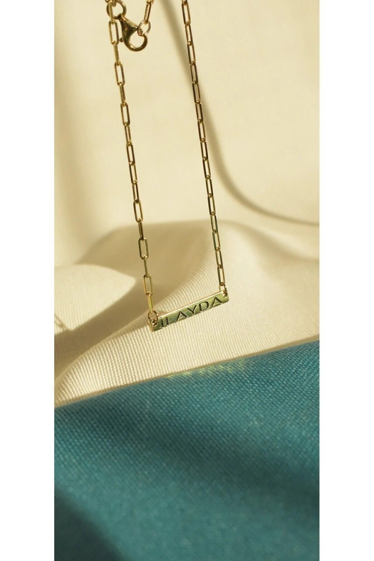 14 K Gold Kaplama 925 Ayar Gümüş Choker El Yapımı Isim Kolye
