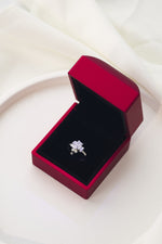 14 K White Gold Kaplama 925 Ayar Gümüş Sedefli Yonca Döner Yüzük
