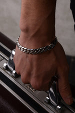 14 K White Gold Kaplama 925 Ayar Gümüş Miami Cuban Bileklik