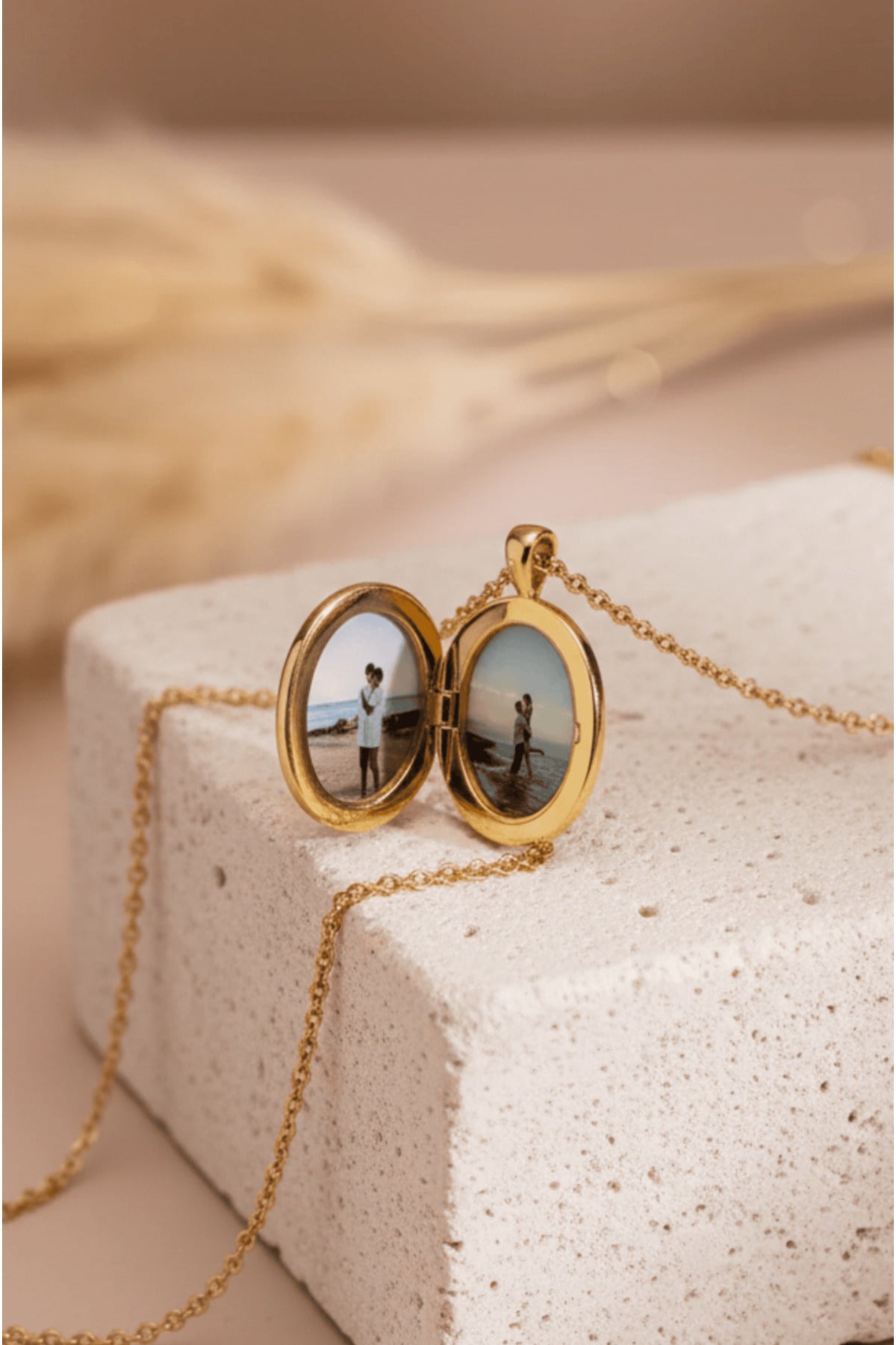 14 K Gold Kaplama 925 Ayar Gümüş Doğduğun Ay Yeşeren Çiçek Kolye