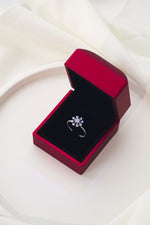 14K White Gold Plated 925 Sterling Silver Floral Spinner Ring