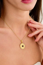 14 K Gold Kaplama 925 Ayar Gümüş Ametist Taşlı Kolye