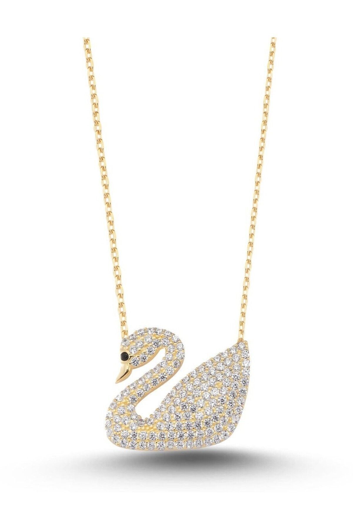 14 K Gold Kaplama 925 Ayar Gümüş Kuğu Kolye