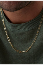 14K Gold Plated 925 Sterling Silver Italian Laser Paperclip Chain