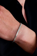 925 Sterling Silver Flat Italian Snake Oxidized Bracelet