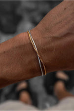 14 K Gold Kaplama 925 Ayar Gümüş Old Money Küp Bileklik