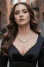 14 K Gold Kaplama 925 Ayar Gümüş Miami Cuban Choker Kolye