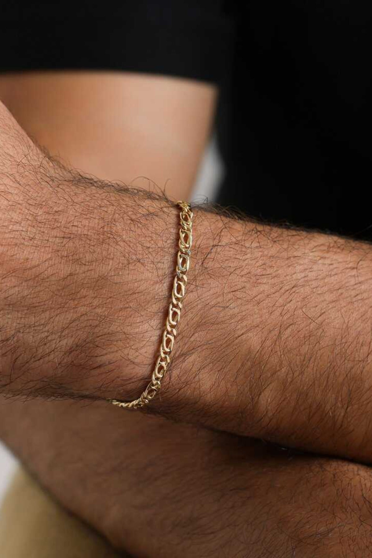 14 K Gold Kaplama 925 Ayar Gümüş Old Money İtalyan Kuş Gözü Bileklik