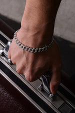 14 K White Gold Kaplama 925 Ayar Gümüş Miami Cuban Zirkon Bileklik