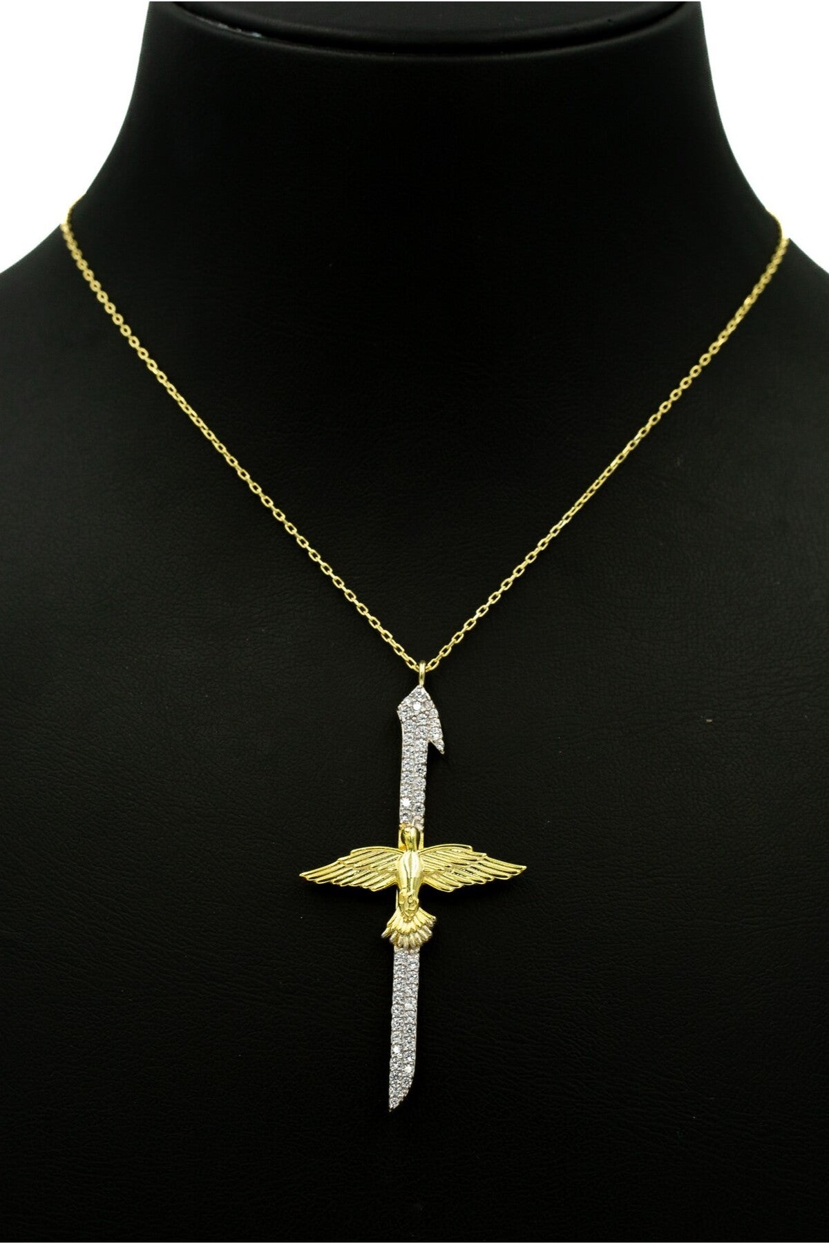 14 K Gold Kaplama 925 Ayar Gümüş Elif Anka Kuşu Kolye