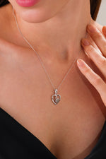 14 K White Gold Kaplama 925 Ayar 100 Dilde Seni Seviyorum Mercek Kolye