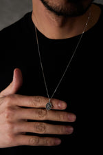 925 Sterling Silver Cube Petroglyph Necklace
