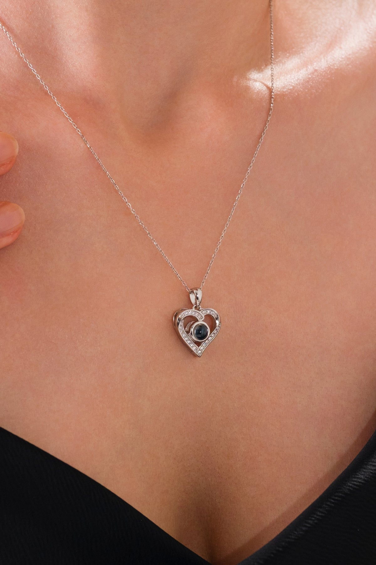 14 K White Gold Kaplama 925 Ayar 100 Dilde Seni Seviyorum Kolye