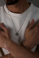 925 Sterling Silver Deer Fossil Press Gourmet Chain Necklace
