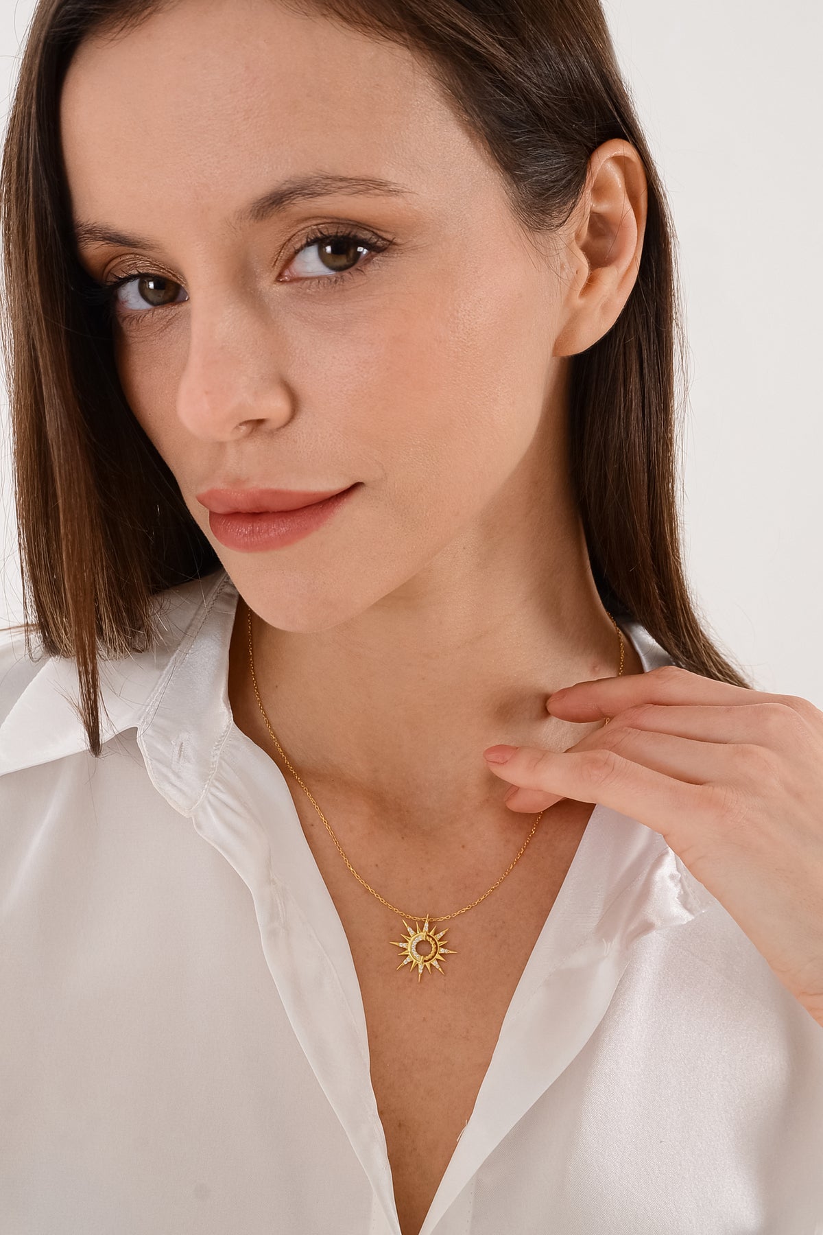 14 K Gold Kaplama 925 Ayar Gümüş Sunshine Kolye