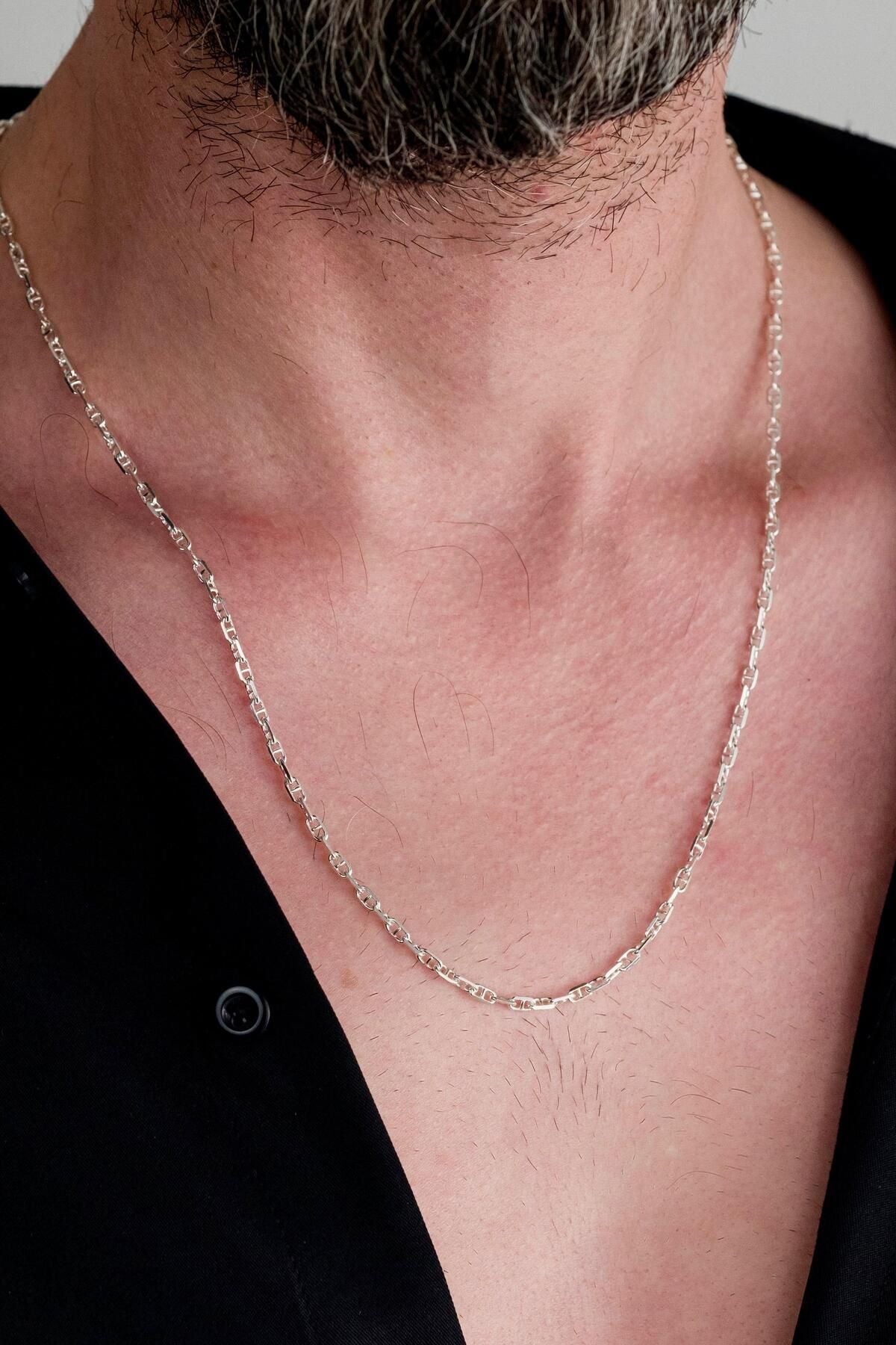 925 Sterling Silver Bar Link Chain