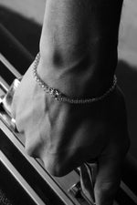 14 K White Gold Kaplama 925 Ayar Gümüş İri Tenis Su Yolu Bileklik