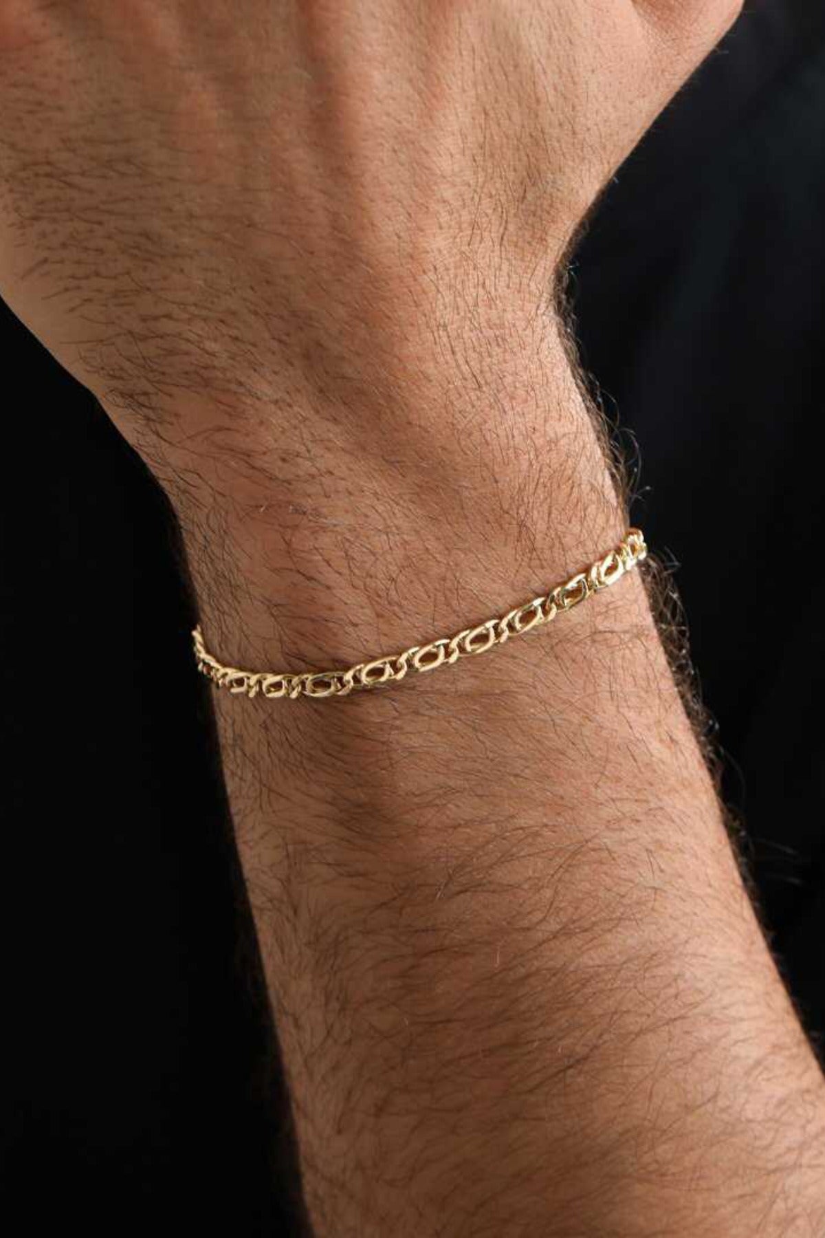 14 K Gold Kaplama 925 Ayar Gümüş Old Money İtalyan Kuş Gözü Bileklik