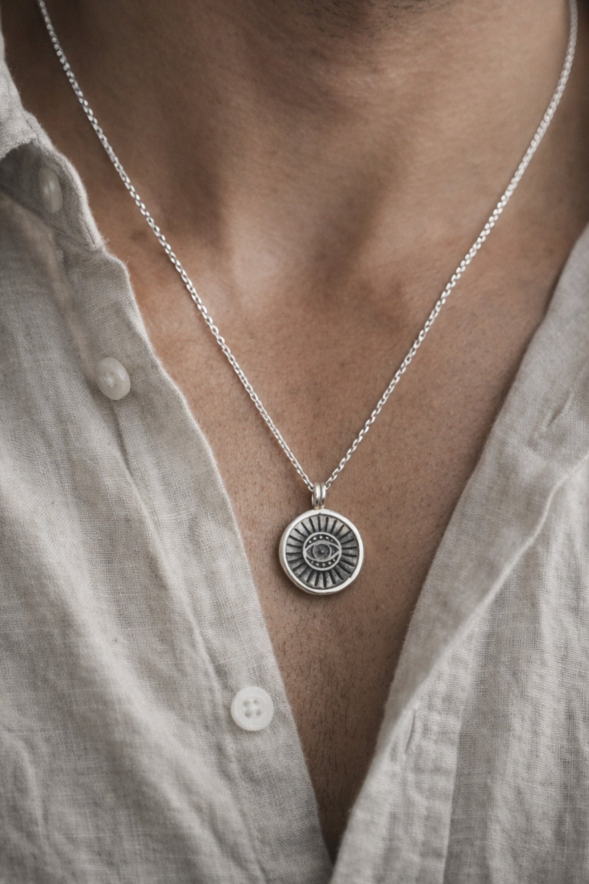 925 Sterling Silver Arcane Eye Forse Necklace