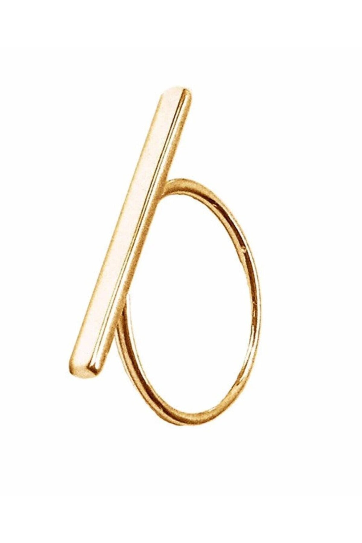 14 K Gold Kaplama 925 Ayar Gümüş Paris Düz Yüzük