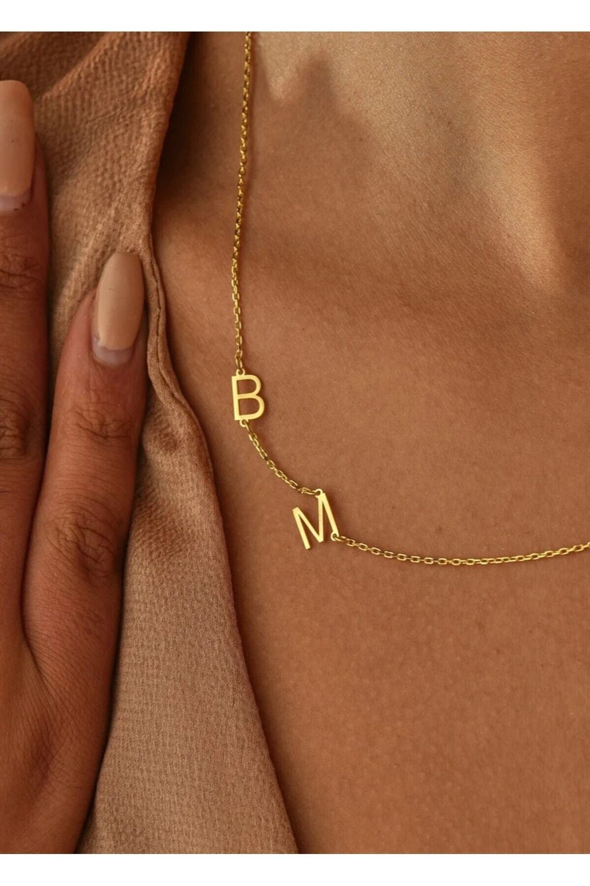 14K Gold Plated 925 Sterling Silver Custom Initial Design Necklace