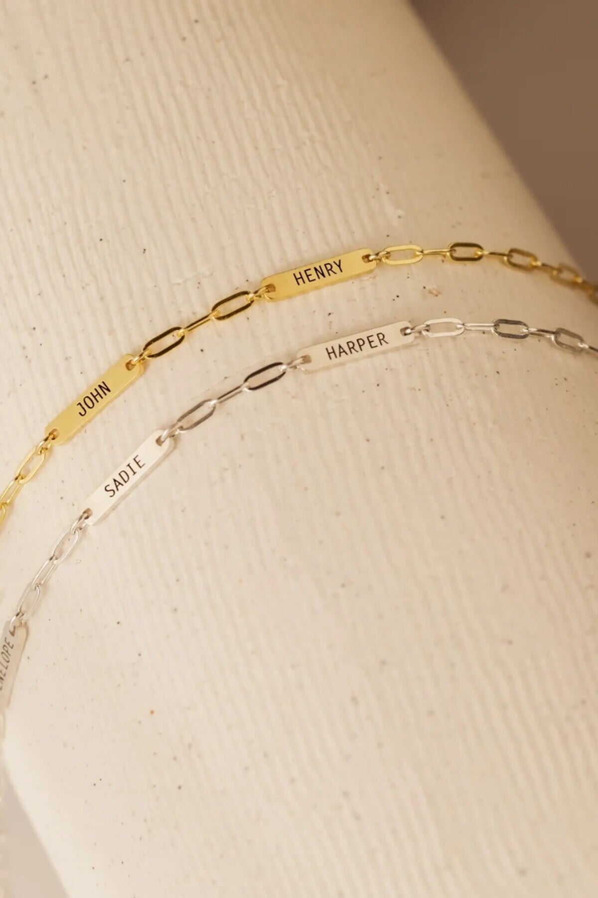 14 K Gold Kaplama 925 Ayar Gümüş İsim Bileklik