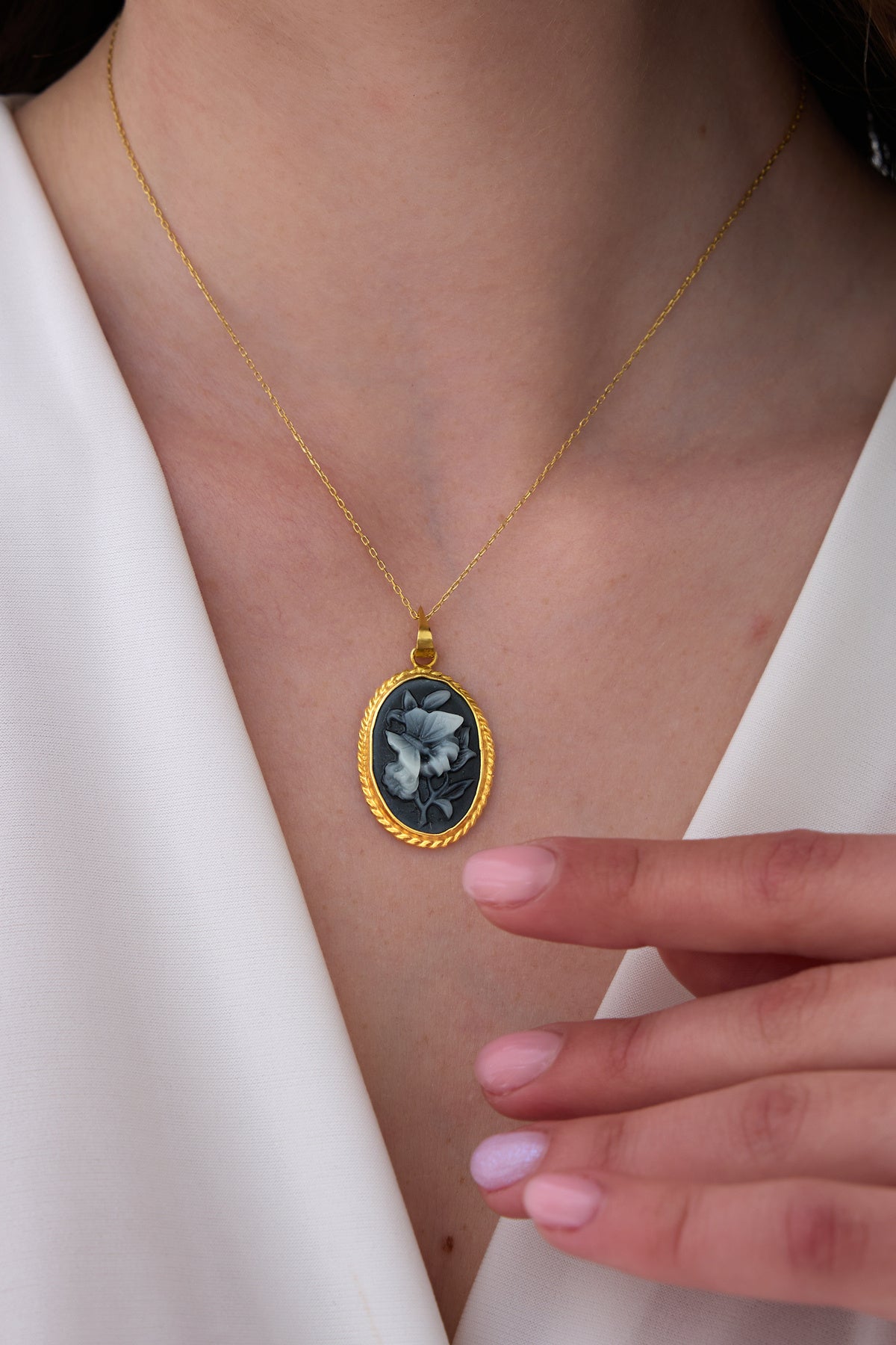 14 K Gold Kaplama 925 Ayar Gümüş Kelebek Madalyon Kolye
