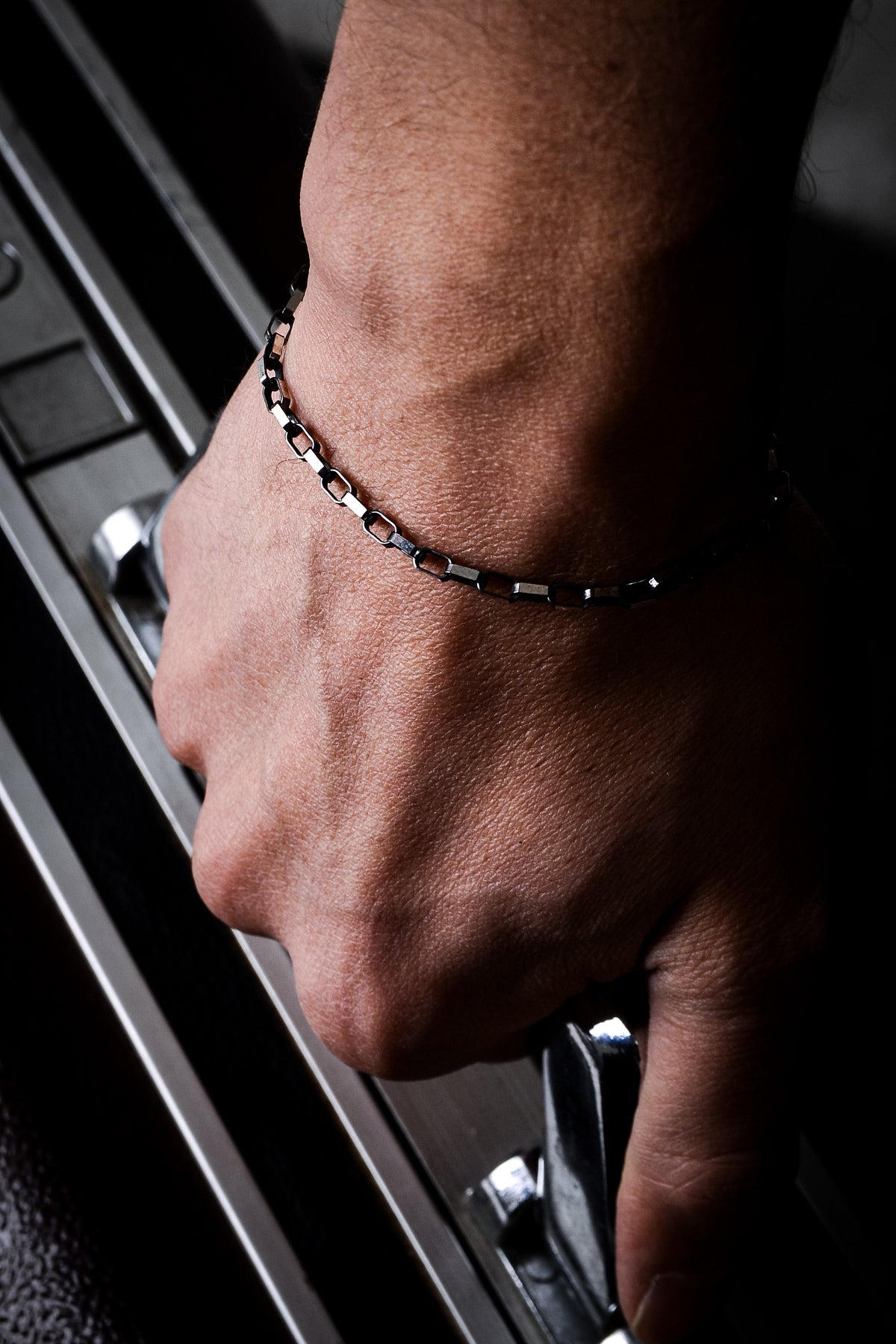 925 Sterling Silver Old Money Italian Oxidized Chunky Curb Bracelet
