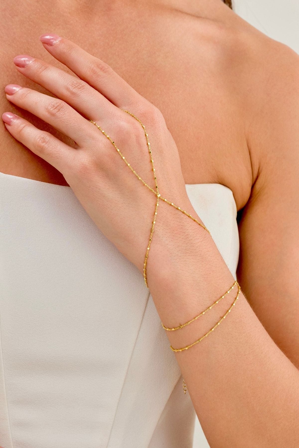14 K Gold Kaplama 925 Ayar Gümüş Küp Zincir Şahmeran