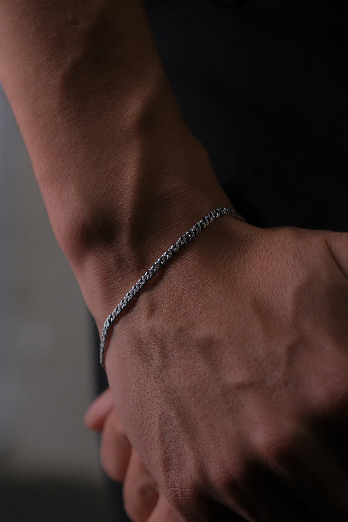 925 Sterling Silver Old Money Oxidized Solid Knit Bracelet