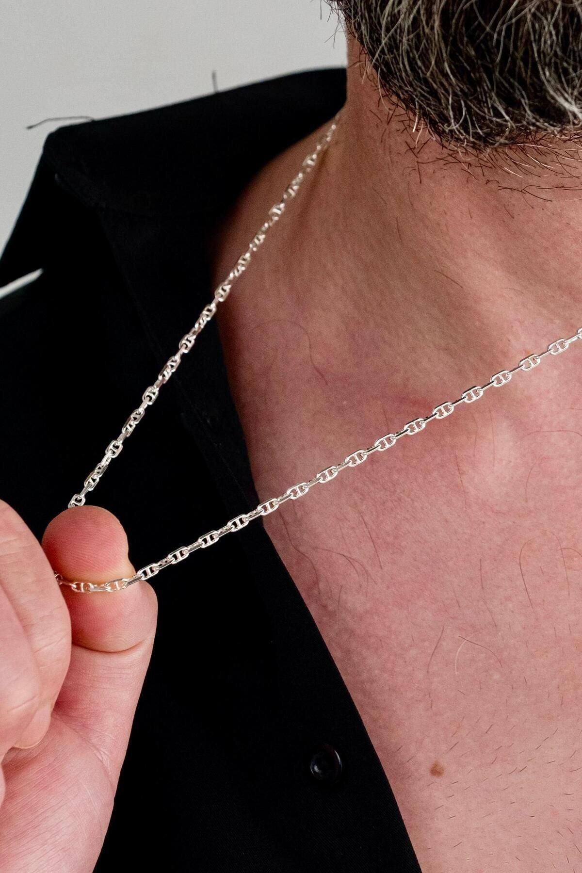 925 Sterling Silver Bar Link Chain