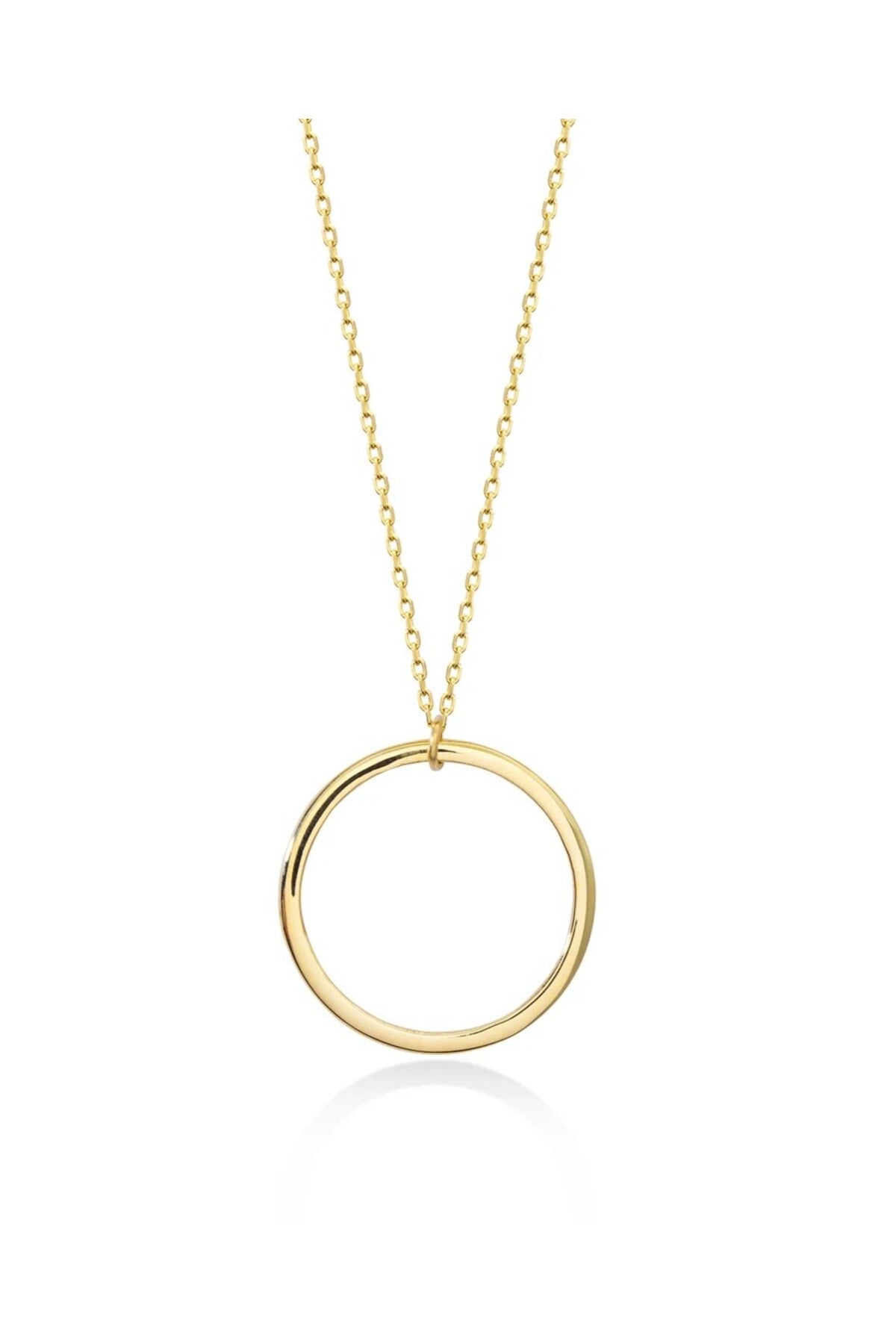 14 K Gold Kaplama 925 Ayar GümüşEl İşi Halka Kolye