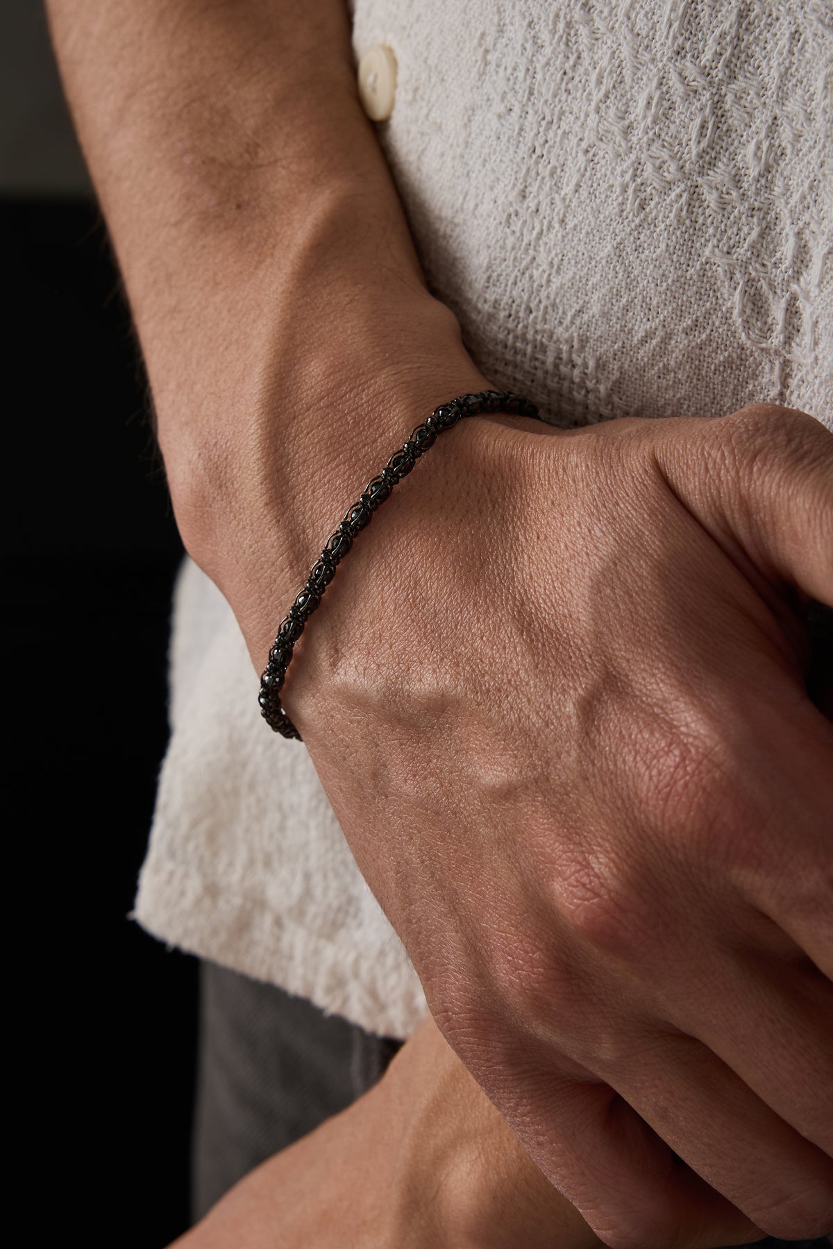 925 Sterling Silver Old Money Oxidized Italian Crushed Bracelet