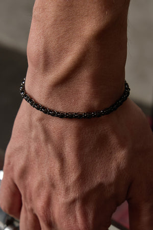 925 Sterling Silver Old Money Oxidized Italian Crushed Bracelet
